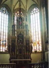 spätgotischen Pfarrkirche St. Hyppolyt Hochaltar